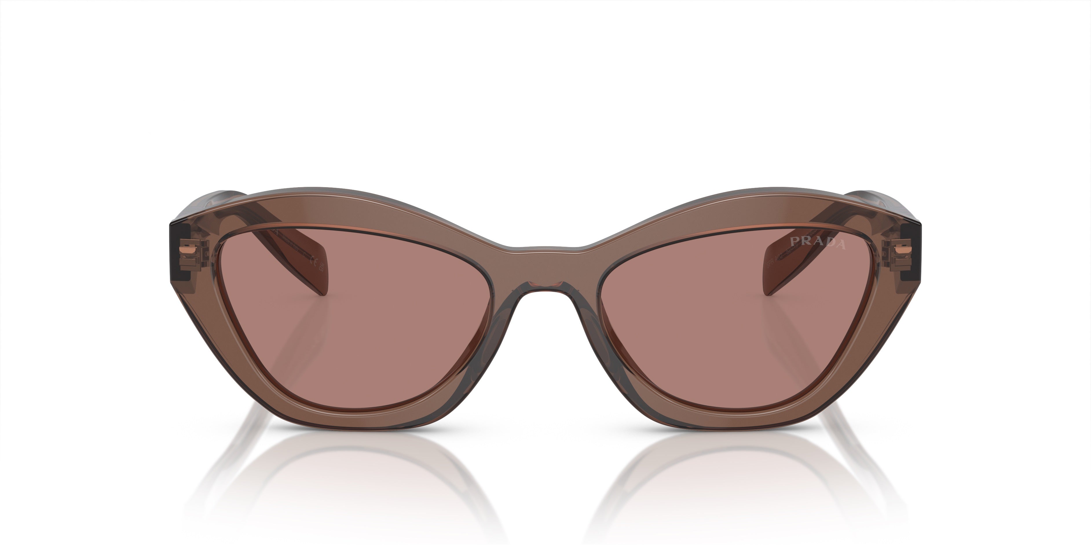 Prada™ PR A02S 17O60B 52 - Butterfly - Brown Transparent/Brown