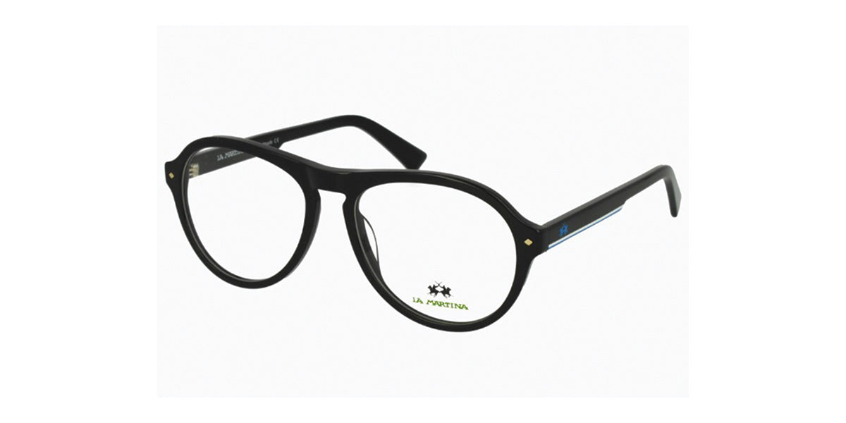 La Martina™ MAV734 COL 00 - Round - Black Unisex Eyeglass
