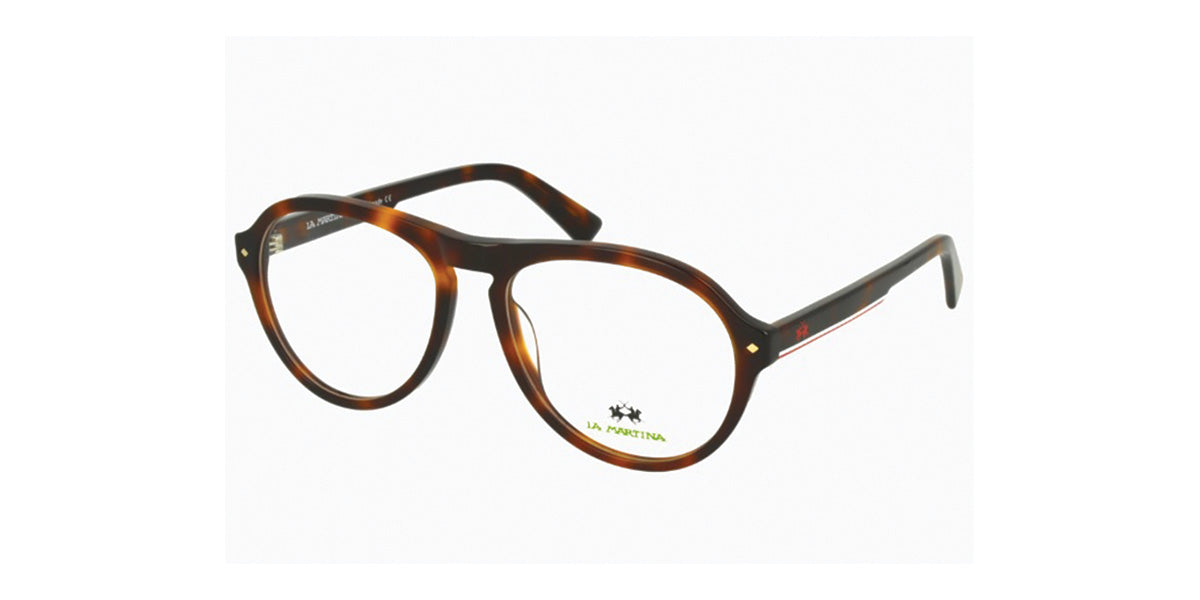 La Martina™ MAV734 COL 14 - Round - Dark Havana Unisex Eyeglass