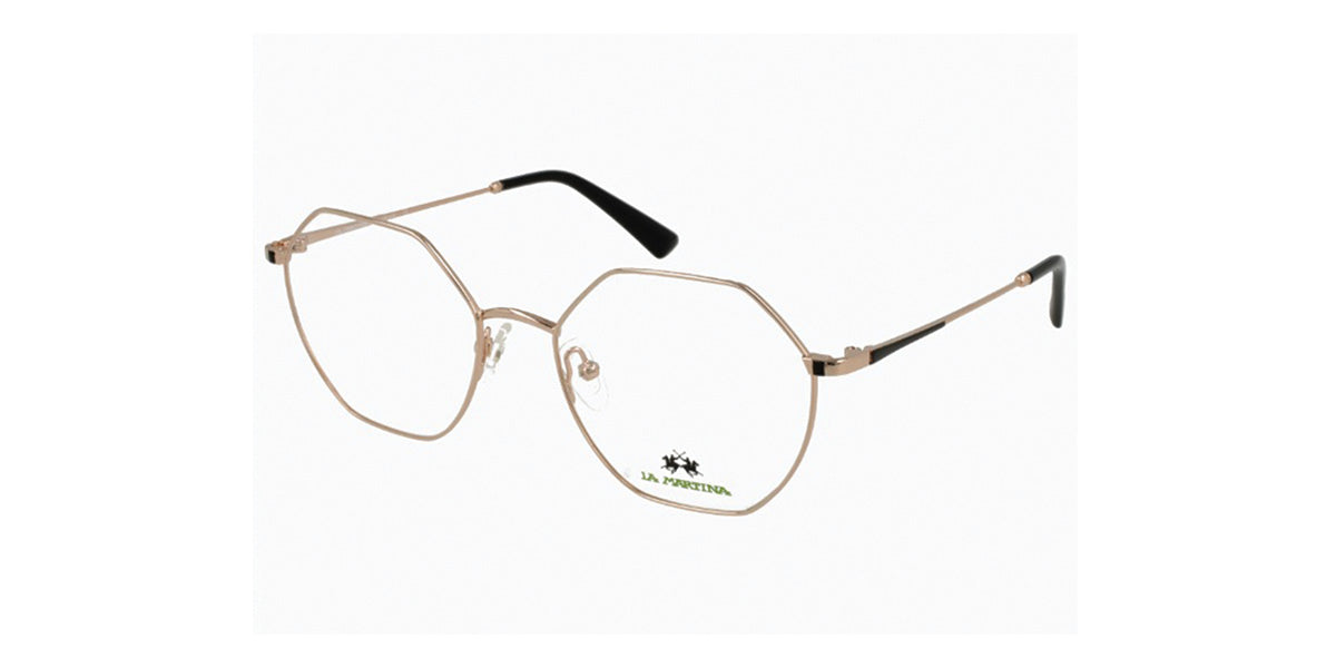La Martina™ MAV744 COL 12 - Irregular Shape - Gold on Black Women Eyeglass