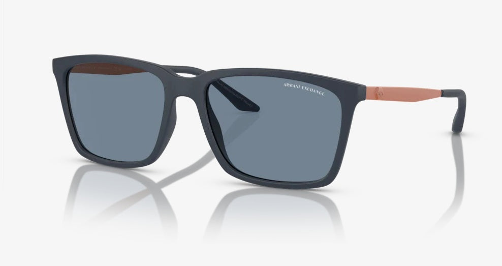 Armani Exchange™ AX4138S 81812V 57 - Polarized - Matte Blue/Matte Orange