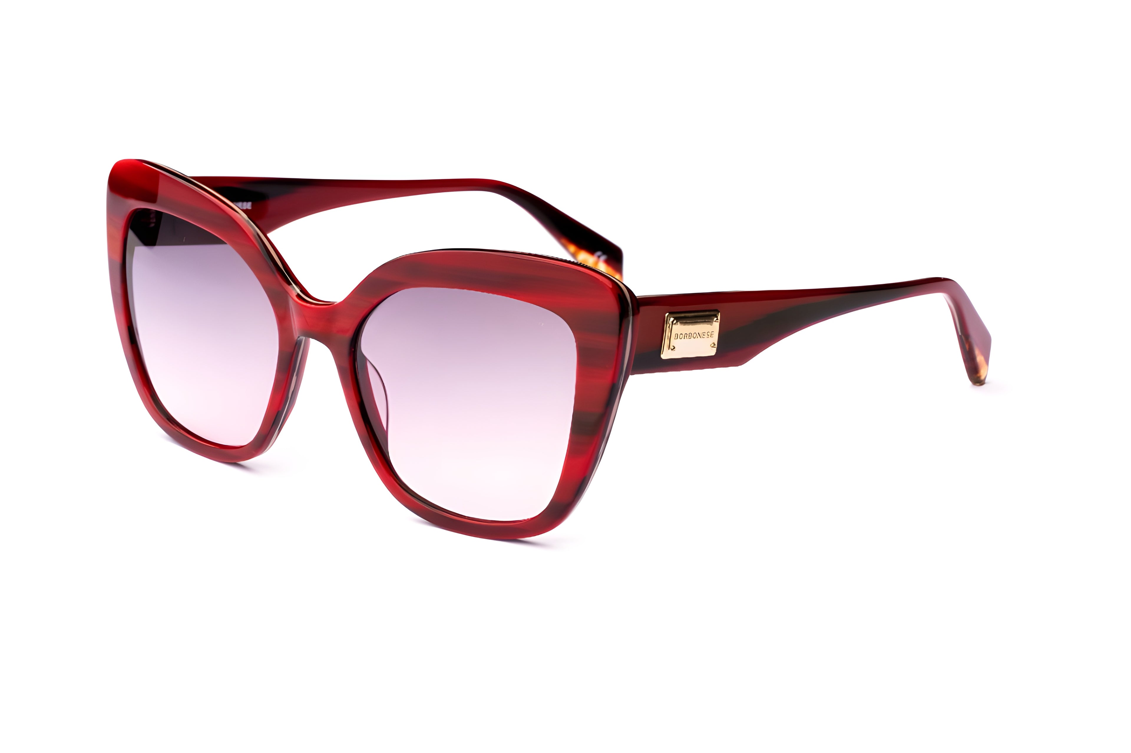 Borbonese™ Giada COL 05 - Round Stripped Red - Women Sunglasses