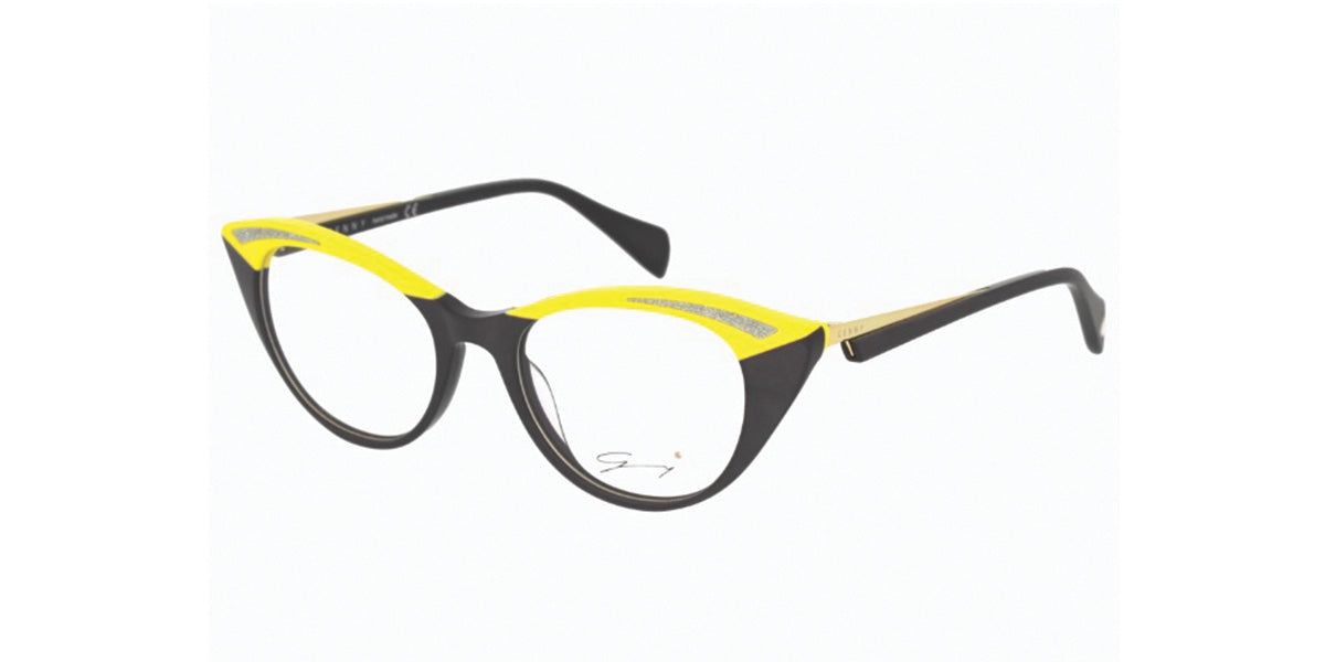 GENNY™ GYV752 COL 07 - Oval - Yellow On Black Women Eyeglass