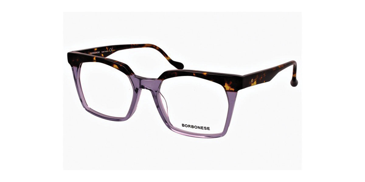 Borbonese™ Hala COL 10 - Square Shape - Dark Havana/Purple Women Eyeglass