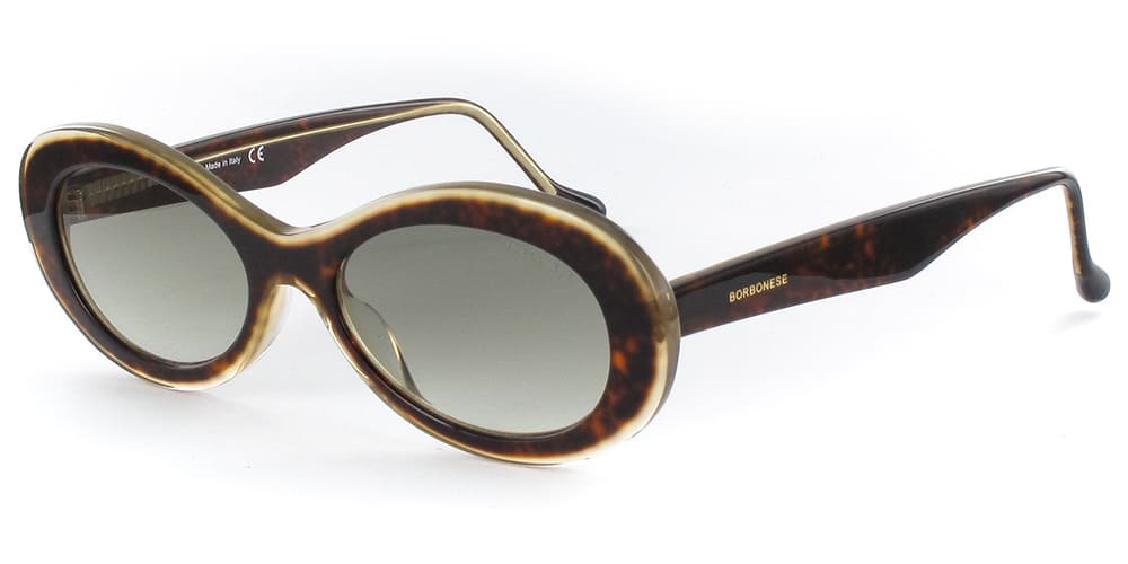 Borbonese™ Katherine COL 16 - Oval Shape - Dark Havana Women Sunglass