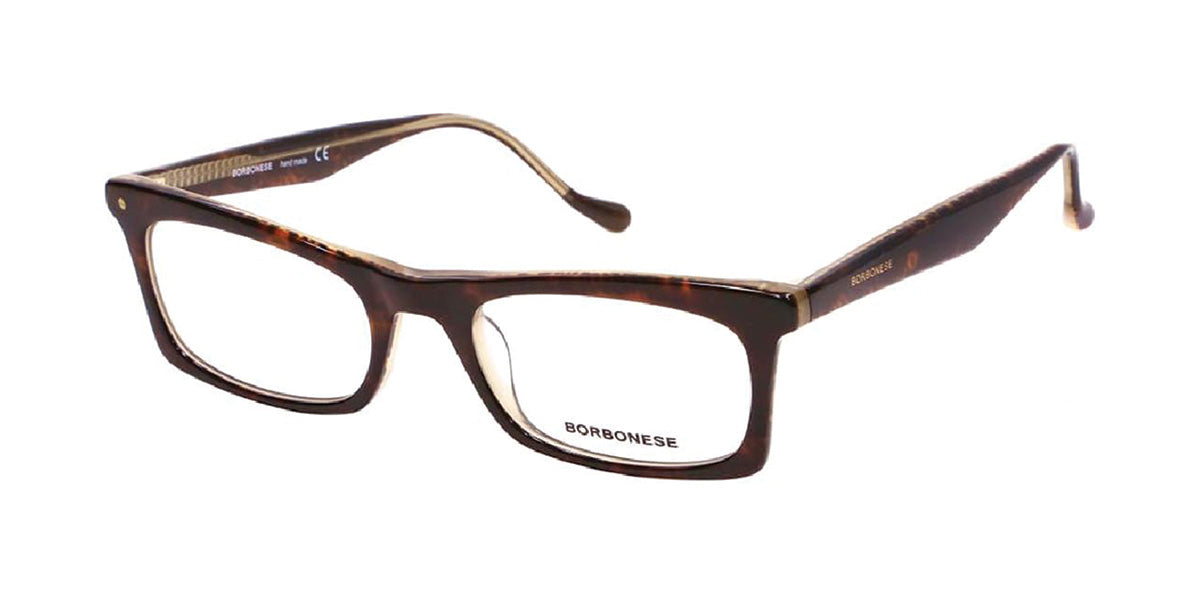 Borbonese™ Lucine COL 16 - Rectangular Shape - Dark Havana Unisex Eyeglass