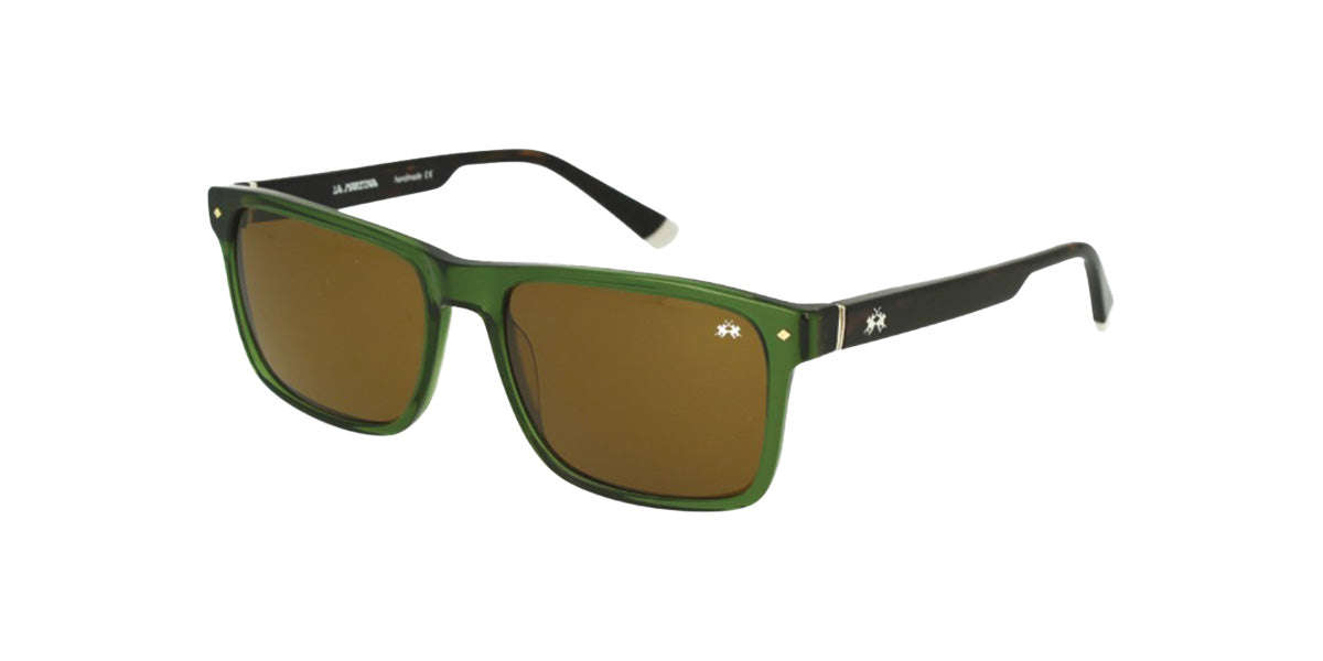 La Martina™ MAS119 COL 05 - Square Shape - Green on Black Unisex Sunglass