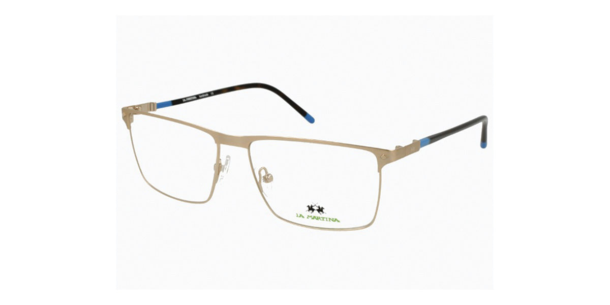 La Martina™ MAV741 COL 10 - Rectangular Shape - Gold on Black Men Eyeglass