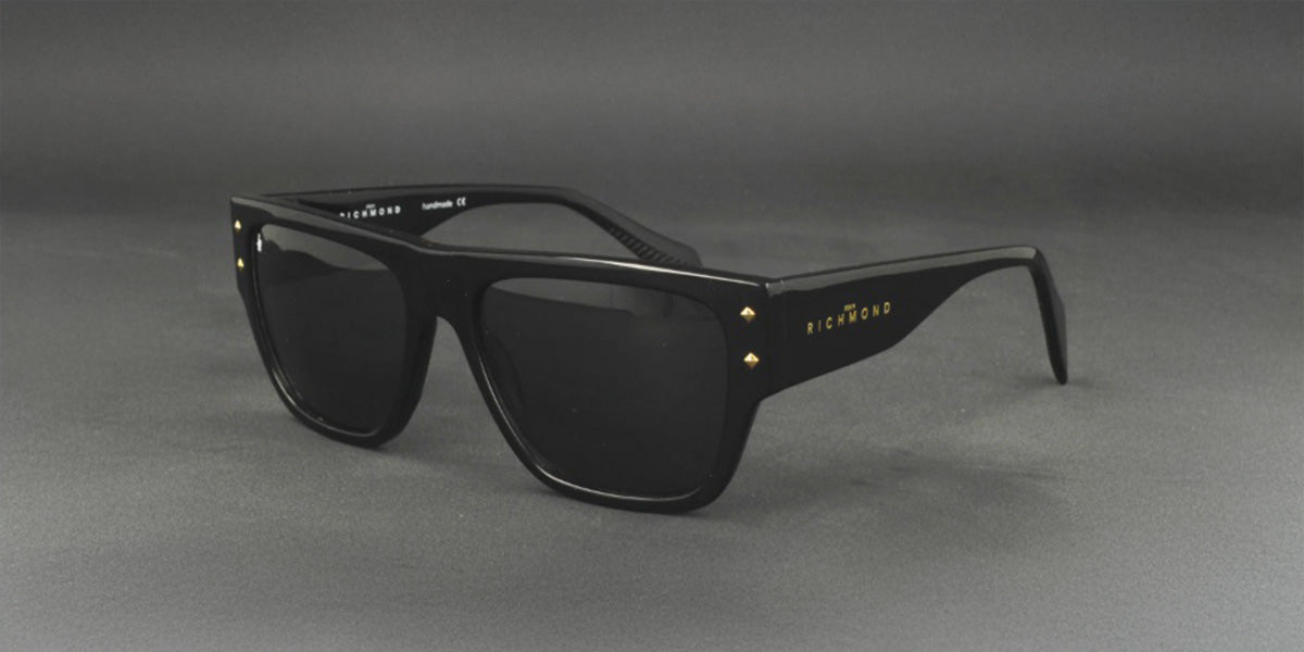John Richmond™ RIS002 COL 00 - Square Shape - Black Unisex Sunglass