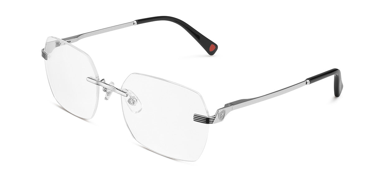 Tonino Lamborghini ™ TL016 - 01 Titanium Rimless with spring sides - Silver