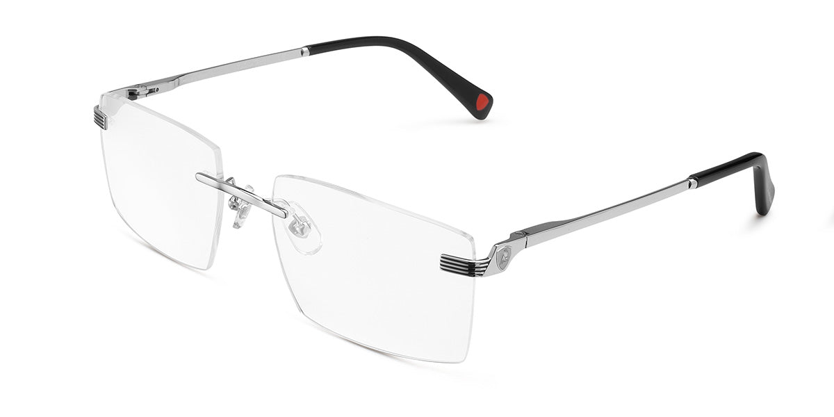 Tonino Lamborghini ™ TL018-01 Titanium Rimless with spring sides - Silver