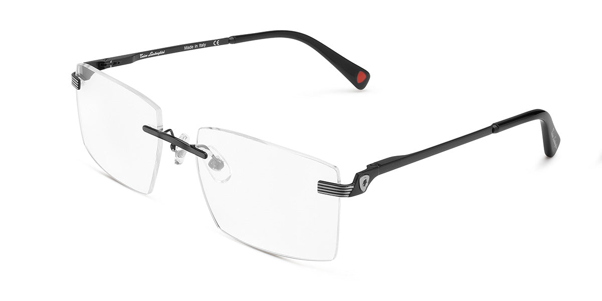 Tonino Lamborghini ™ TL018-03 Titanium Rimless with spring sides - Black