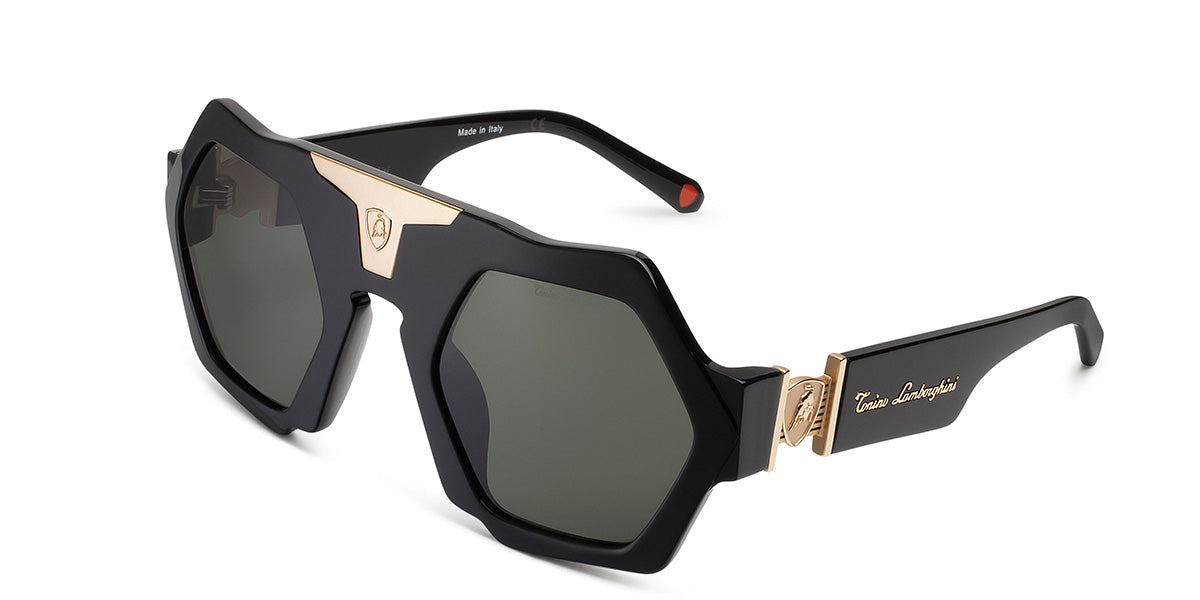 Tonino Lamborghini ™ Bold Bull Sunglasses -  Hexagonal Shape - Zeiss lenses - TL516-02