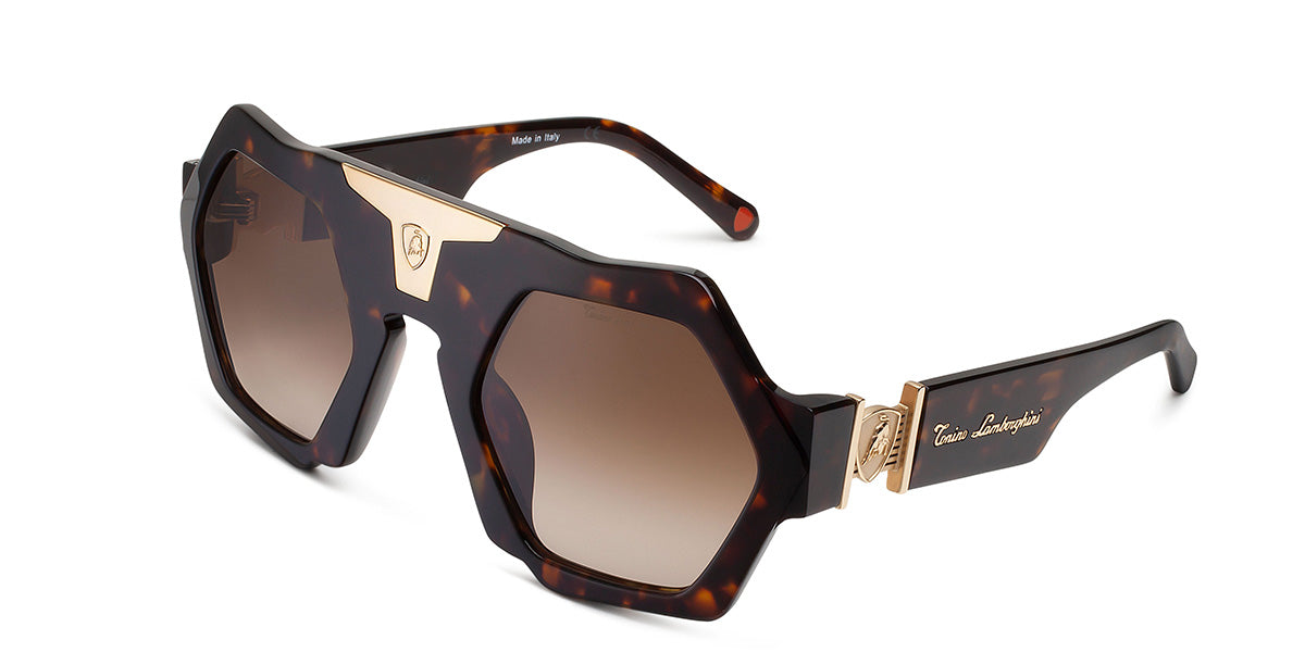 Tonino Lamborghini ™ Bold Bull Sunglasses -  Hexagonal Shape - Zeiss lenses - TL516-03