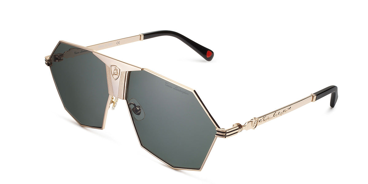 Tonino Lamborghini ™ Heritage Bull Sunglasses -  Hexagonal Shape - Zeiss lenses - TL517-02